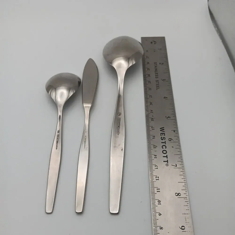 Gorham Montoro 3 Piece Server Hostess Set Stainless Flatware Old Stock Floral